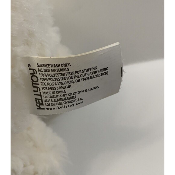 Kellytoy White Alpaca Llama Plush Stuffed Animal  Blanket Saddle Fringed READ - Picture 9 of 14